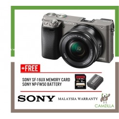 (SALES) Sony A6000 Mirrorless Digital Camera with 16-50mm Lens (Grey) (Free Sony 16GB & Extra Original Battery ) (Sony Malaysia)